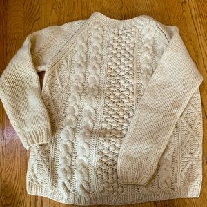 Vintage ivory fisherman sweater 100% wool
